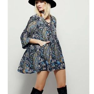 Free People Paisley & Floral Boho Tunic dress-Sz S